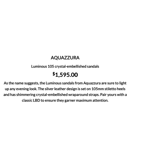 Aquazzura Luminous 105 mm Silver Leather Crystal-Embellished Sandals / Heels - Picture 10 of 17